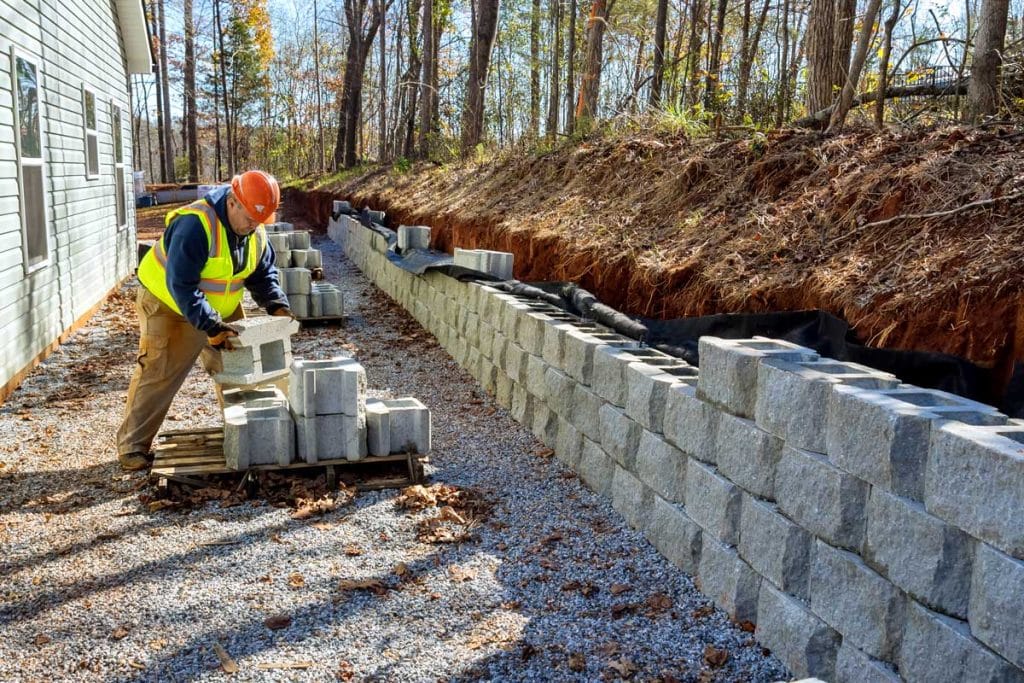 how to build a retaining wall on a slope